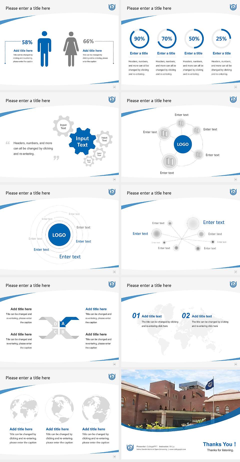 Indira Gandhi National Open University Course/Courseware Creation PPT Template4:3 ratio PPT effect preview image4