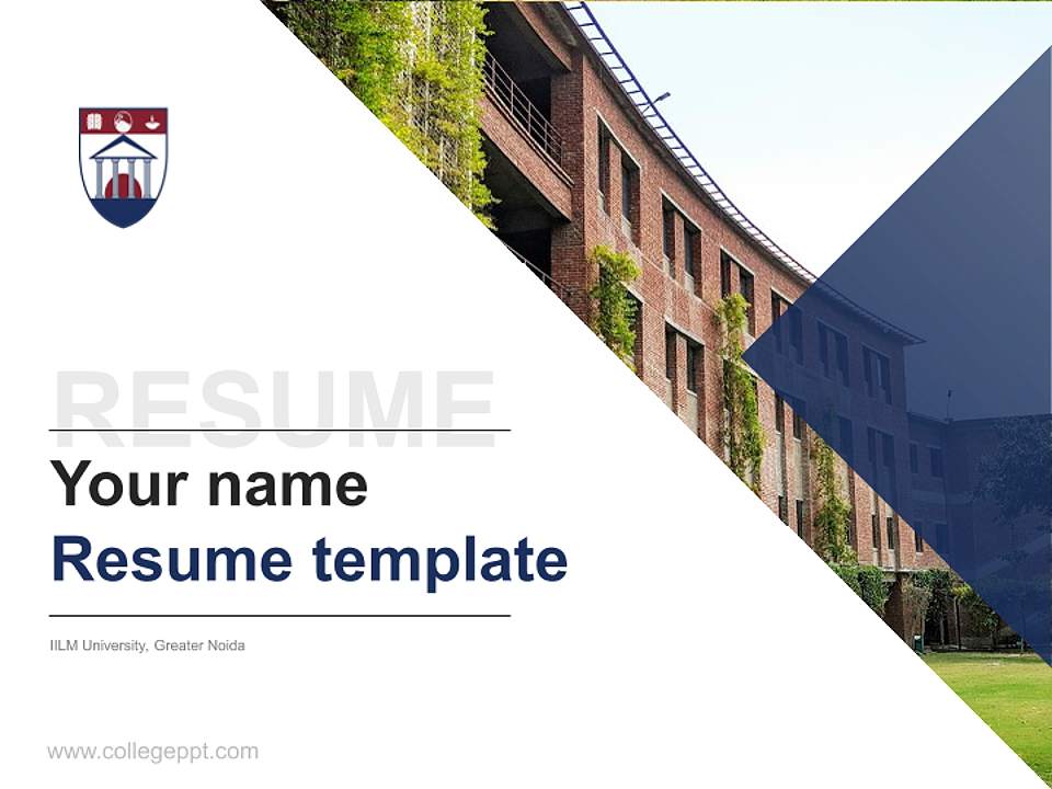 IILM University, Greater Noida Resume PPT Template4:3 ratio PPT effect preview image5
