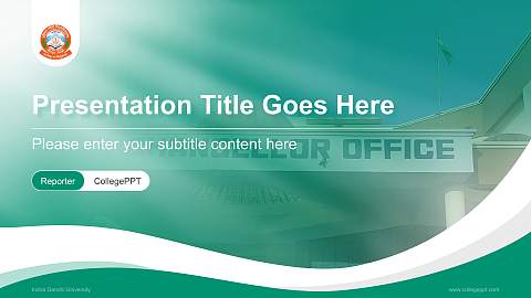 Indira Gandhi University Lecture Sharing and Networking Event PPT Template