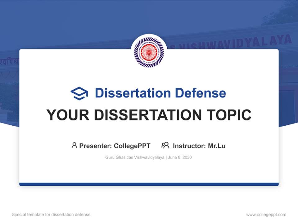 Guru Ghasidas Vishwavidyalaya Graduation Thesis Defense PPT Template4:3 ratio PPT effect preview image7