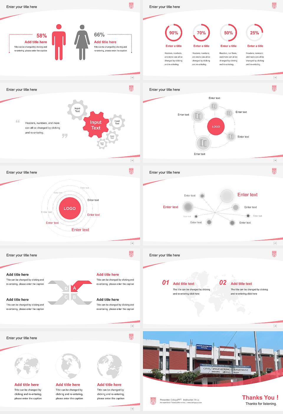 Harcourt Butler Technical University Course/Courseware Creation PPT Template16:9 ratio PPT effect preview image4