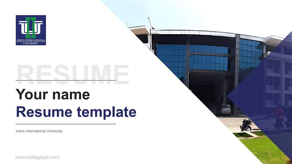 Indus International University Resume PPT Template16:9 ratio PPT effect preview image