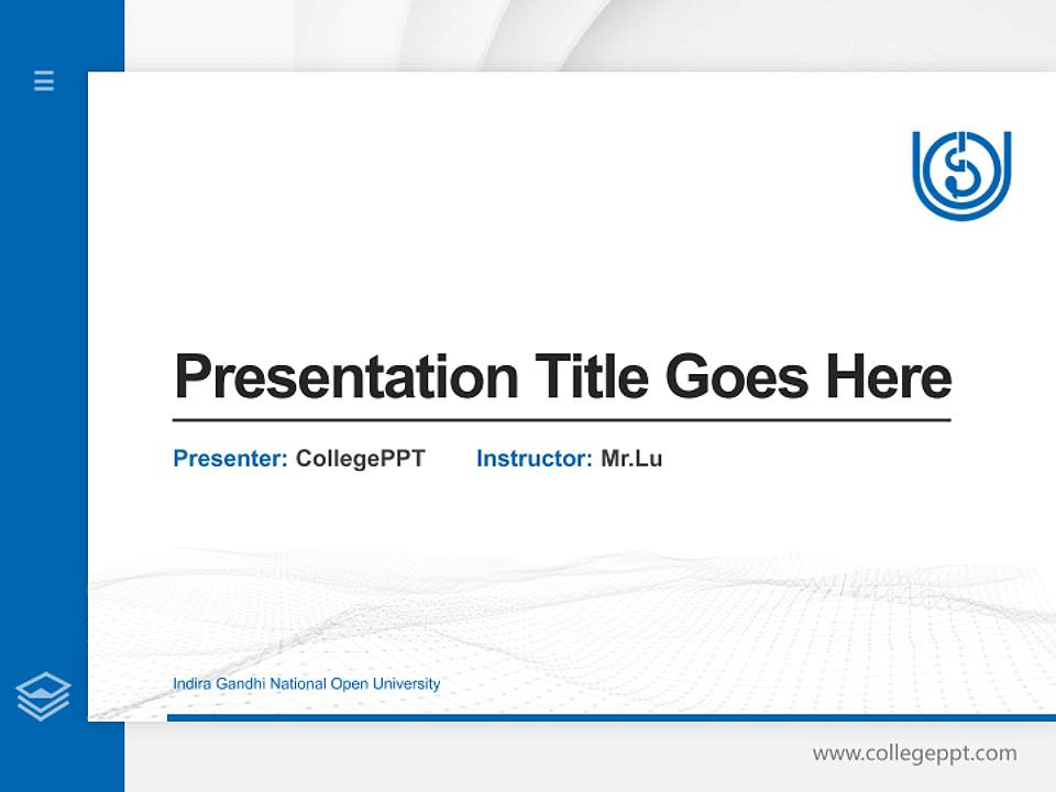 Indira Gandhi National Open University Thesis Proposal/Graduation Defense PPT Template4:3 ratio PPT effect preview image5