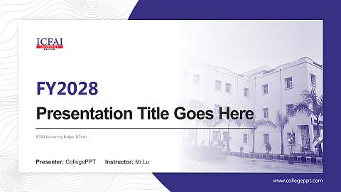 ICFAI University Raipur B.Tech Academic Presentation/Research Findings Report PPT Template