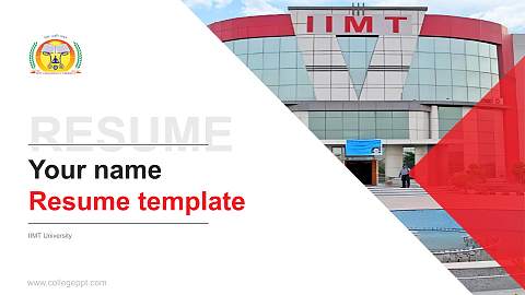 IIMT University Resume PPT Template
