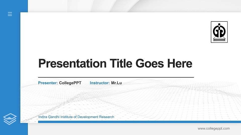 Indira Gandhi Institute of Development Research Thesis Proposal/Graduation Defense PPT Template16:9 ratio PPT effect preview image