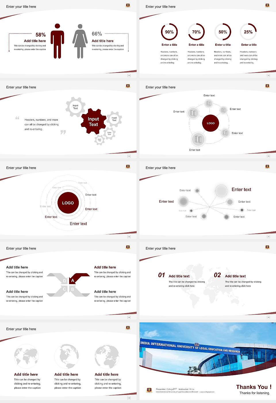 India International University of Legal Education and Research Course/Courseware Creation PPT Template16:9 ratio PPT effect preview image4