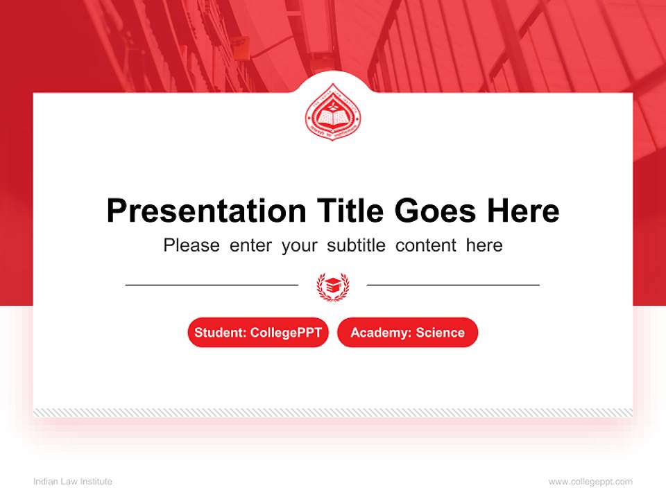 Indian Law Institute National Scholarship Defense PPT Template4:3 ratio PPT effect preview image4