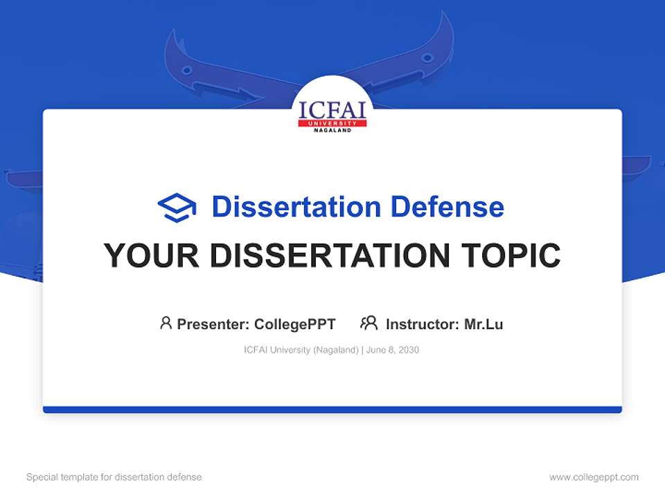 ICFAI University (Nagaland) Graduation Thesis Defense PPT Template4:3 ratio PPT effect preview image7