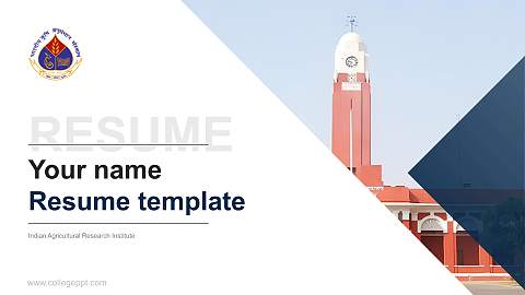 Indian Agricultural Research Institute Resume PPT Template