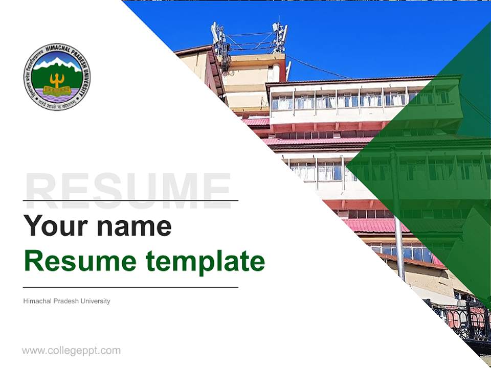 Himachal Pradesh University Resume PPT Template4:3 ratio PPT effect preview image5