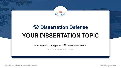 IMS Unison University Graduation Thesis Defense PPT Template