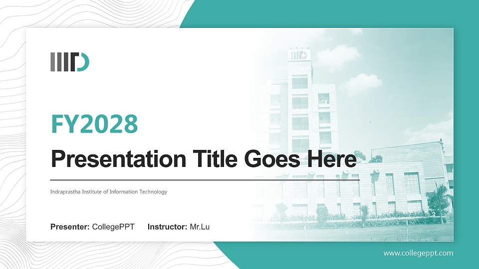 Indraprastha Institute of Information Technology Academic Presentation/Research Findings Report PPT Template16:9 ratio PPT effect preview image