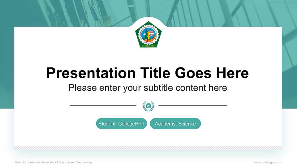 Guru Jambeshwar University of Science and Technology National Scholarship Defense PPT Template16:9 ratio PPT effect preview image