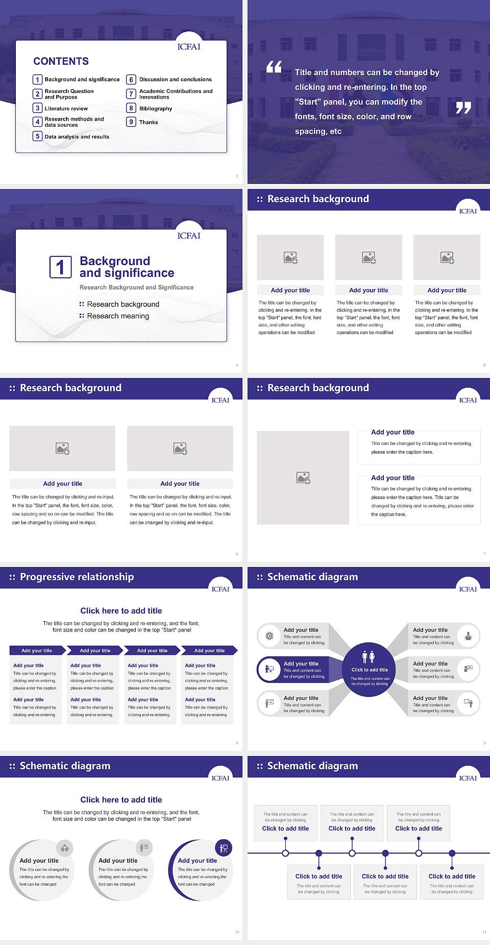 ICFAI Foundation for Higher Education Graduation Thesis Defense PPT Template4:3 ratio PPT effect preview image2