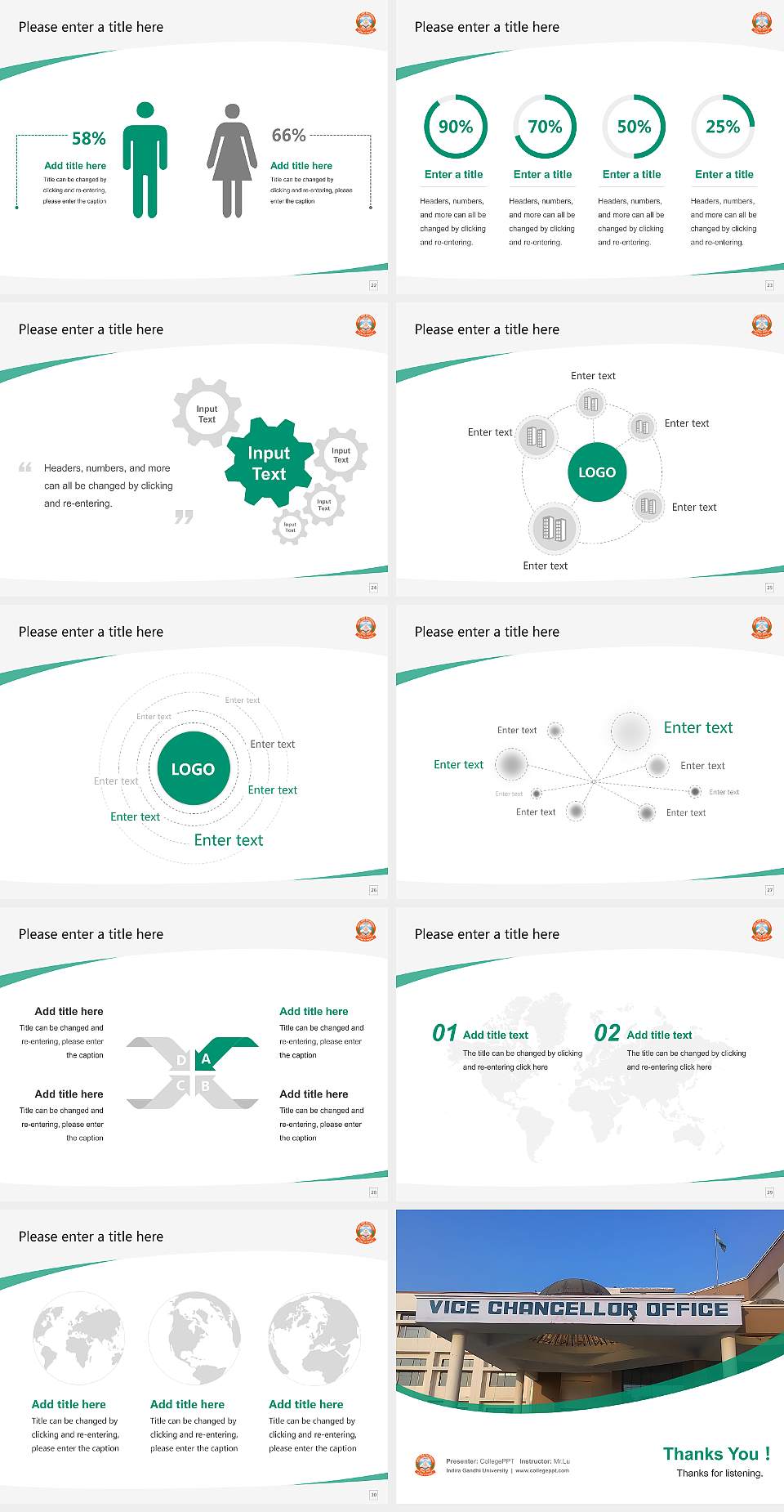 Indira Gandhi University Course/Courseware Creation PPT Template4:3 ratio PPT effect preview image4