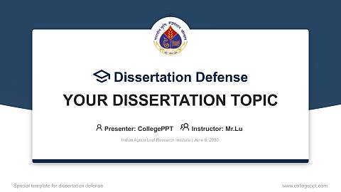 Indian Agricultural Research Institute Graduation Thesis Defense PPT Template