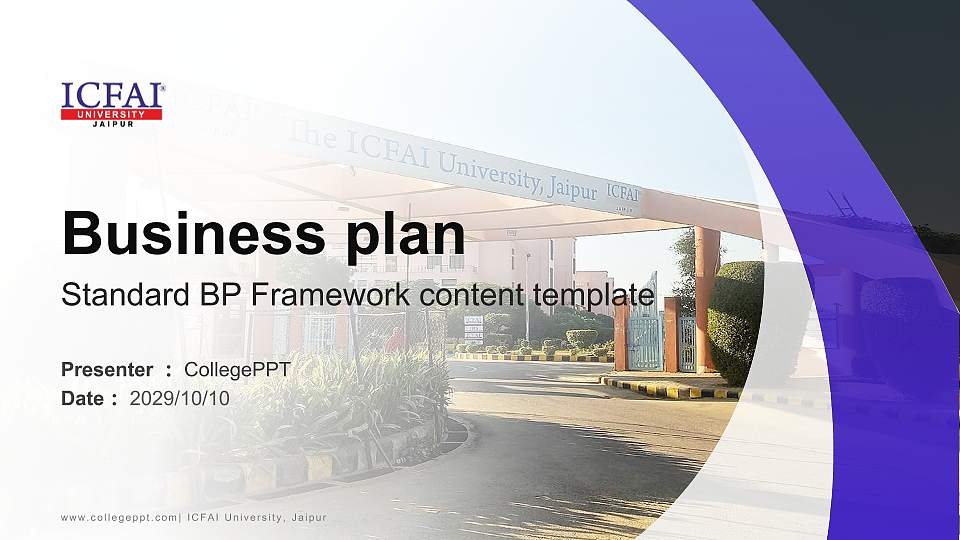ICFAI University, Jaipur Competition/Entrepreneurship Contest PPT Template16:9 ratio PPT effect preview image