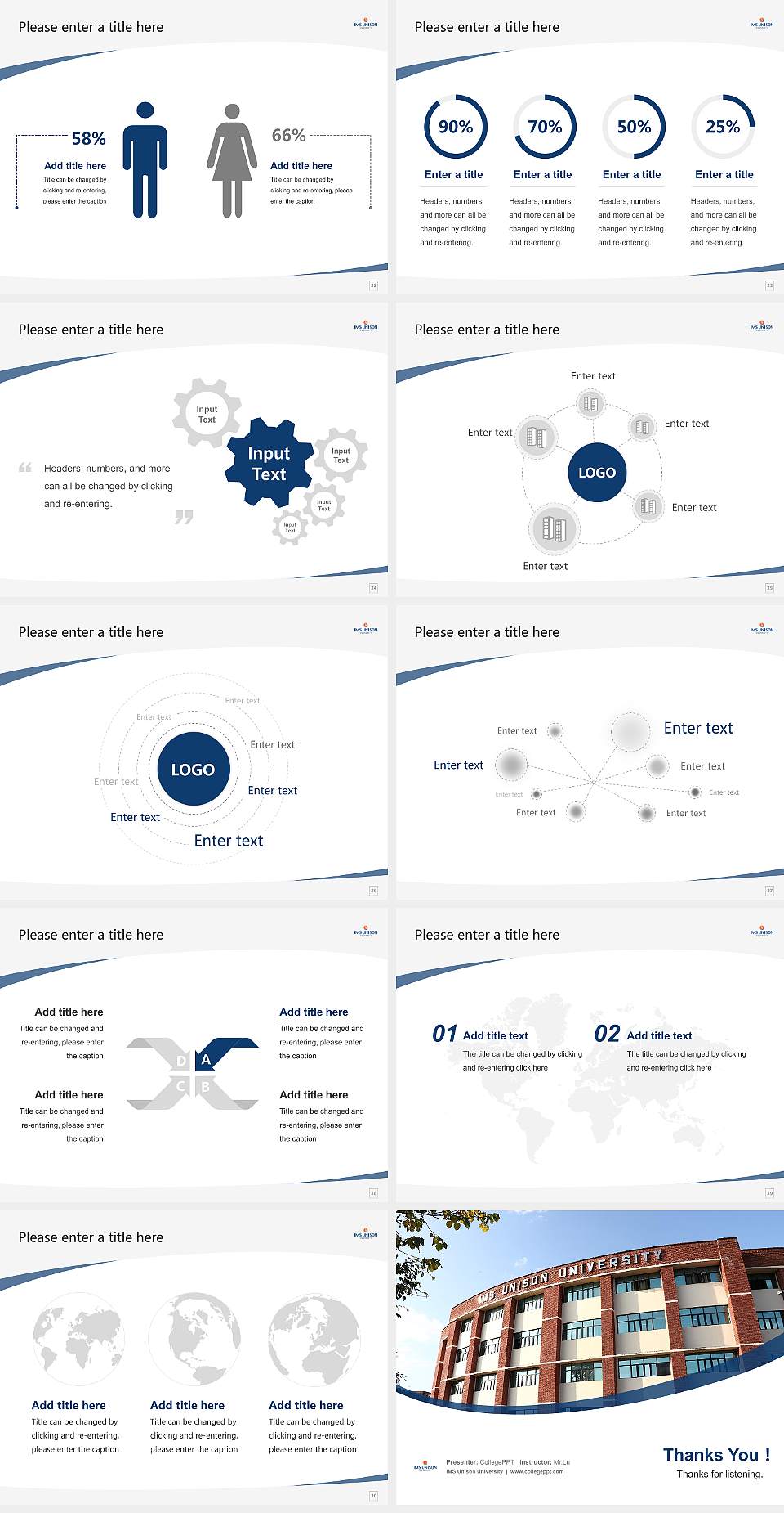 IMS Unison University Course/Courseware Creation PPT Template4:3 ratio PPT effect preview image4