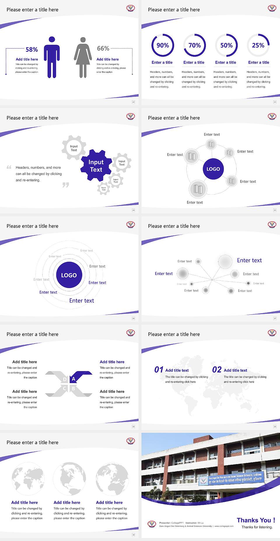 Guru Angad Dev Veterinary & Animal Sciences University Course/Courseware Creation PPT Template4:3 ratio PPT effect preview image4