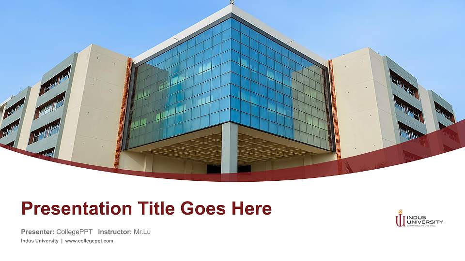 Indus University Course/Courseware Creation PPT Template16:9 ratio PPT effect preview image