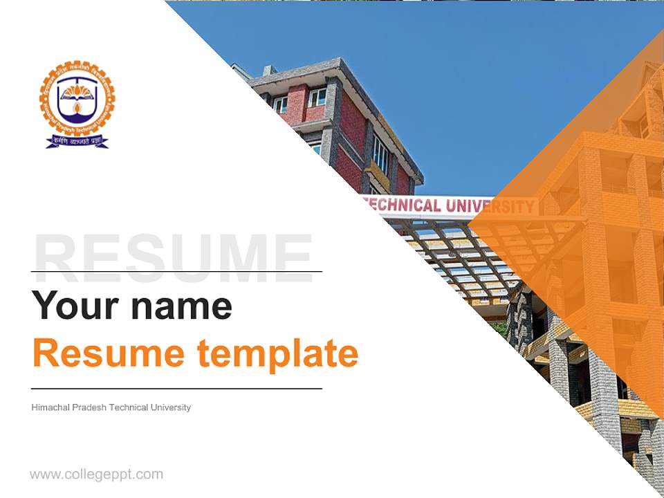 Himachal Pradesh Technical University Resume PPT Template4:3 ratio PPT effect preview image5