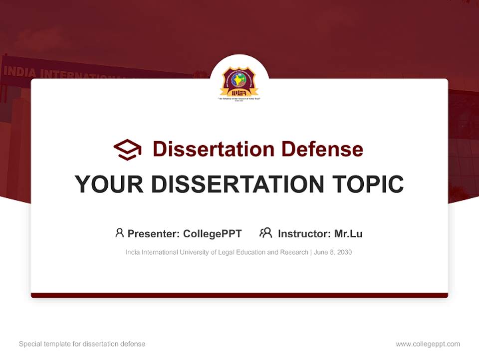 India International University of Legal Education and Research Graduation Thesis Defense PPT Template4:3 ratio PPT effect preview image7