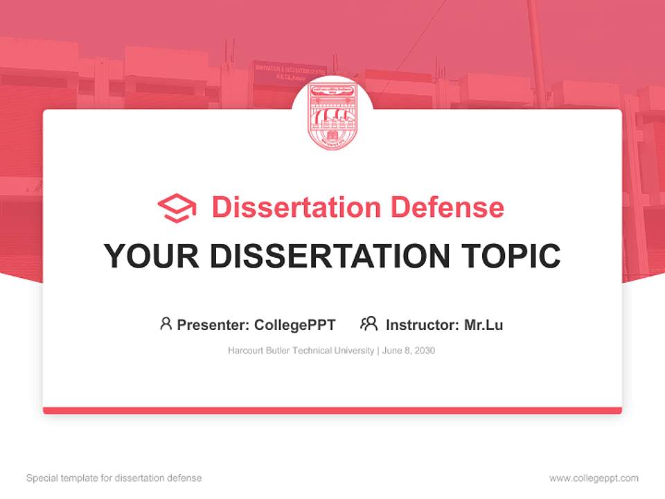 Harcourt Butler Technical University Graduation Thesis Defense PPT Template4:3 ratio PPT effect preview image7