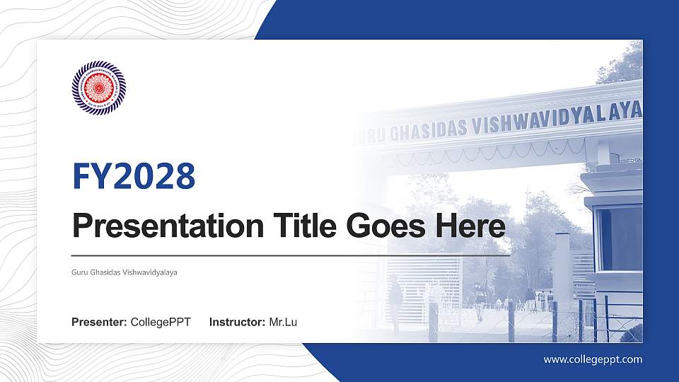Guru Ghasidas Vishwavidyalaya Academic Presentation/Research Findings Report PPT Template16:9 ratio PPT effect preview image