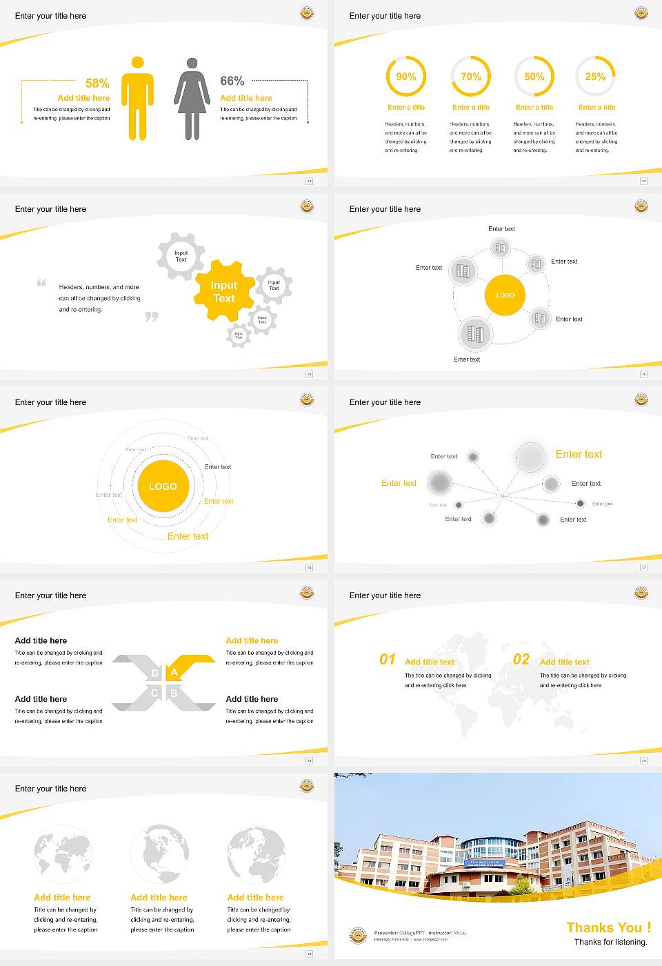 Himalayan University Course/Courseware Creation PPT Template16:9 ratio PPT effect preview image4