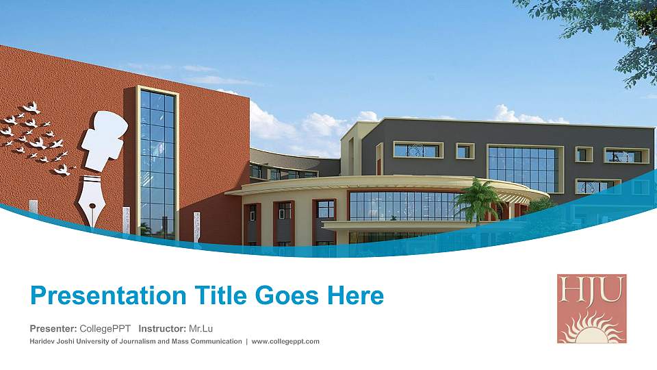 Haridev Joshi University of Journalism and Mass Communication Course/Courseware Creation PPT Template16:9 ratio PPT effect preview image