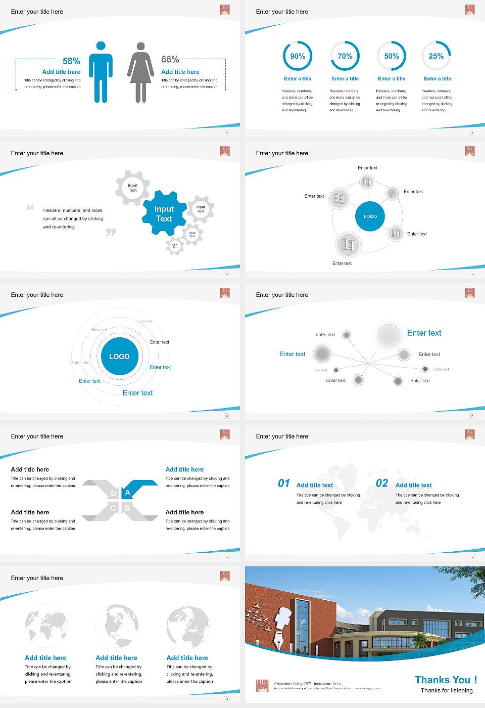 Haridev Joshi University of Journalism and Mass Communication Course/Courseware Creation PPT Template16:9 ratio PPT effect preview image4