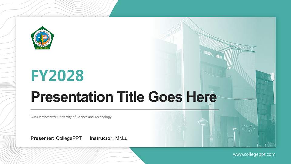 Guru Jambeshwar University of Science and Technology Academic Presentation/Research Findings Report PPT Template16:9 ratio PPT effect preview image
