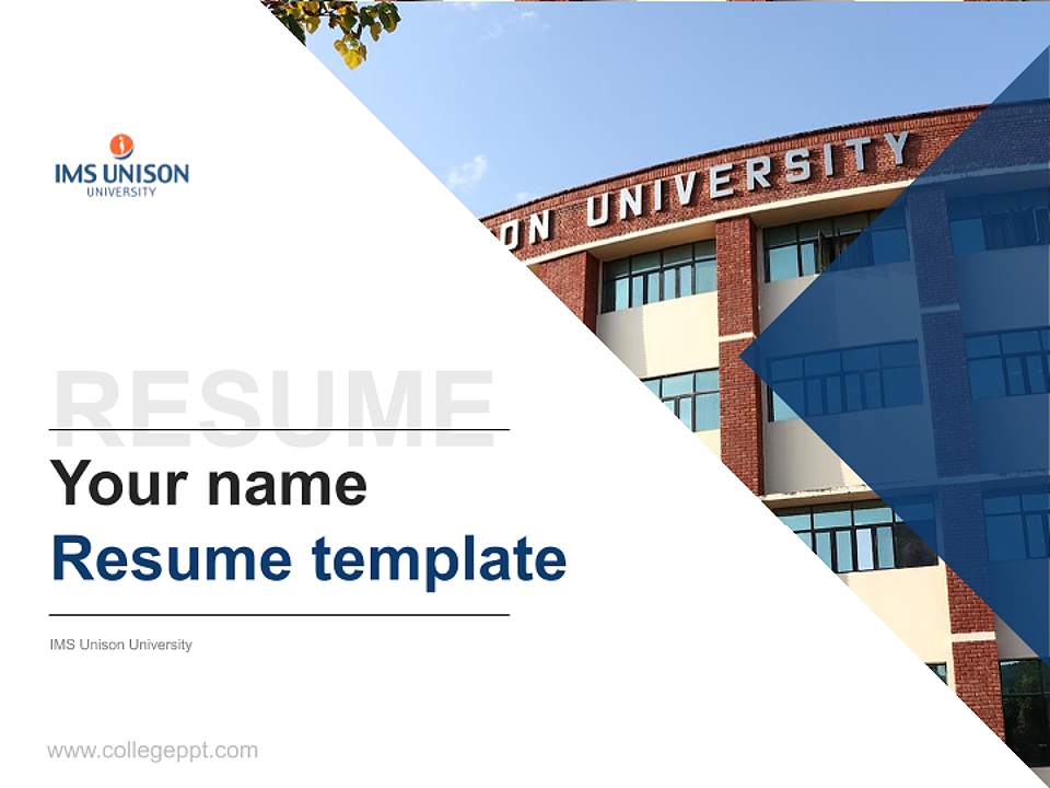 IMS Unison University Resume PPT Template4:3 ratio PPT effect preview image5