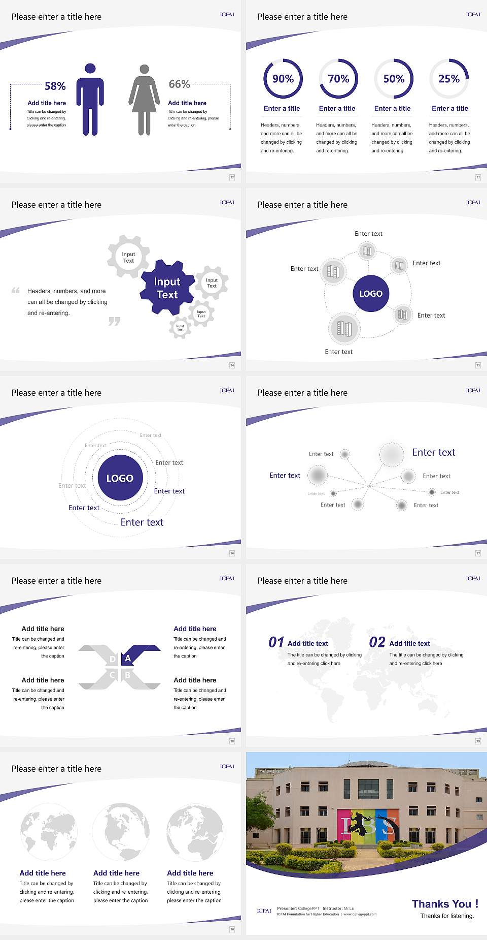 ICFAI Foundation for Higher Education Course/Courseware Creation PPT Template4:3 ratio PPT effect preview image4