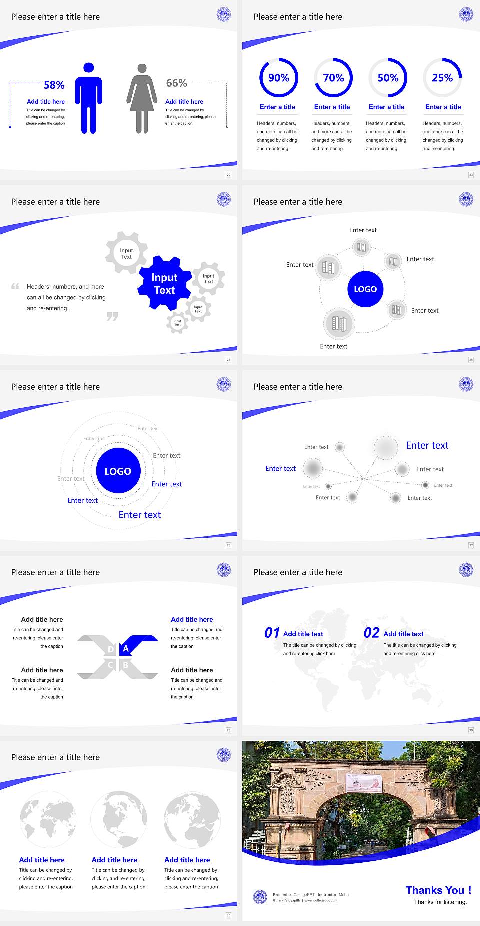 Gujarat Vidyapith Course/Courseware Creation PPT Template4:3 ratio PPT effect preview image4