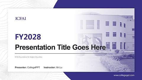 ICFAI Foundation for Higher Education Academic Presentation/Research Findings Report PPT Template