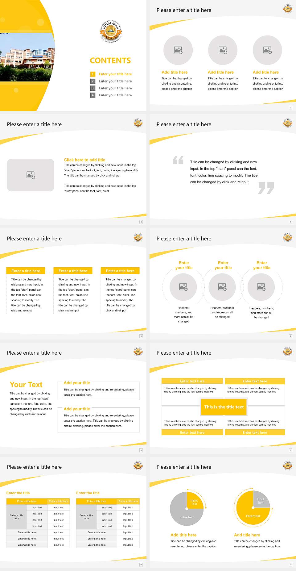 Himalayan University Course/Courseware Creation PPT Template4:3 ratio PPT effect preview image2