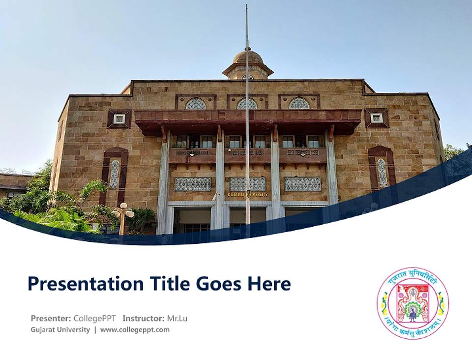 Gujarat University Course/Courseware Creation PPT Template4:3 ratio PPT effect preview image5