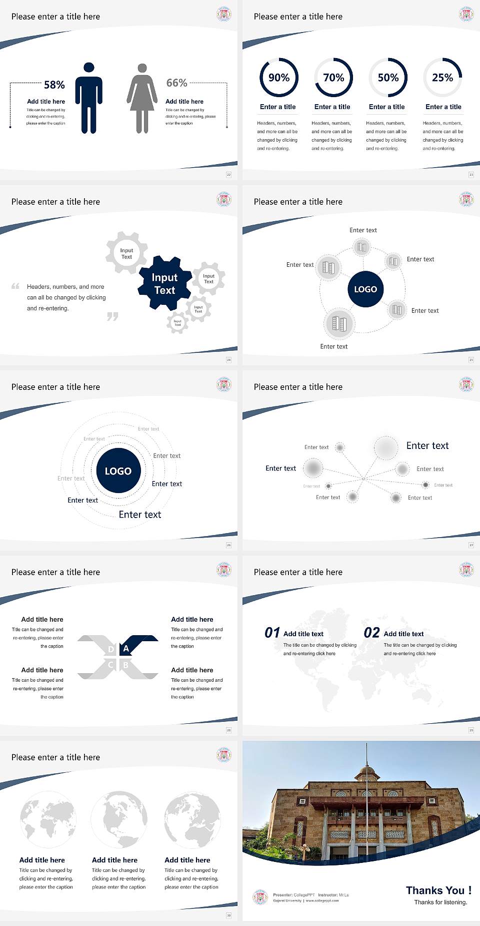 Gujarat University Course/Courseware Creation PPT Template4:3 ratio PPT effect preview image4