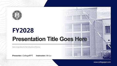 Indian Association for the Cultivation of Science Academic Presentation/Research Findings Report PPT Template