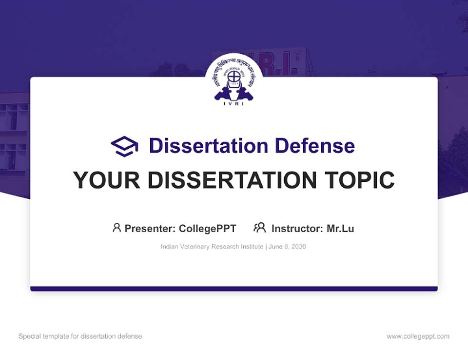 Indian Veterinary Research Institute Graduation Thesis Defense PPT Template4:3 ratio PPT effect preview image7