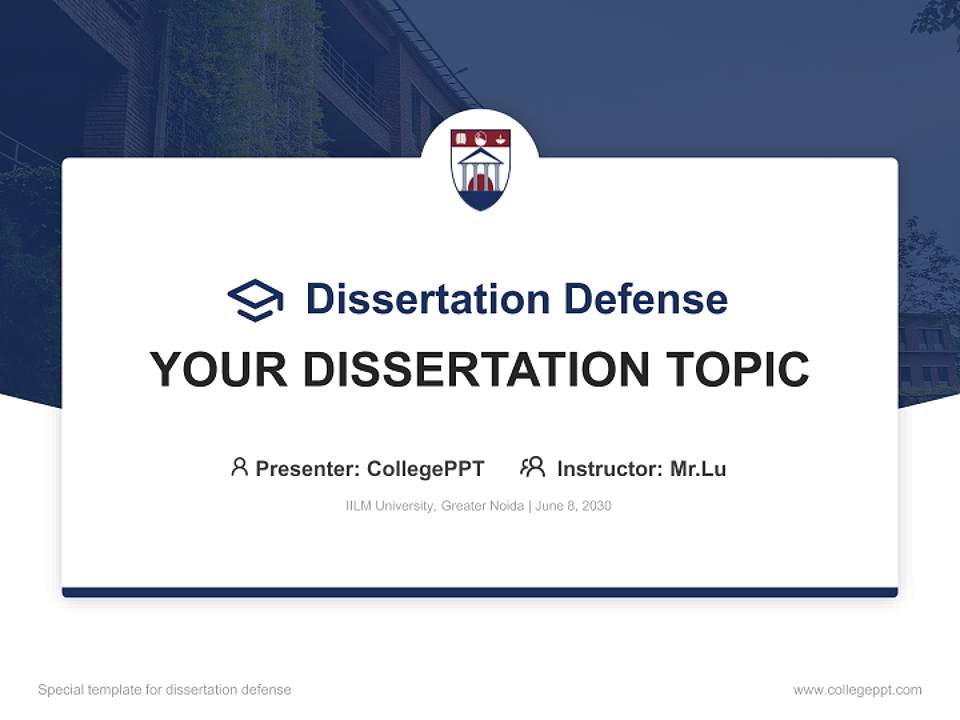 IILM University, Greater Noida Graduation Thesis Defense PPT Template4:3 ratio PPT effect preview image7