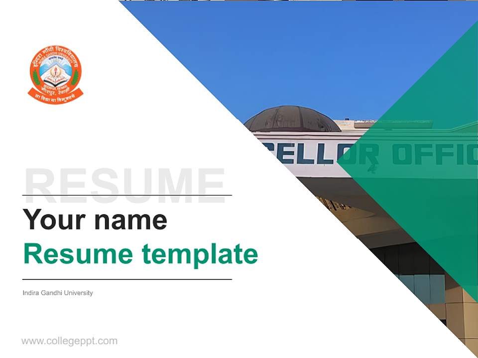 Indira Gandhi University Resume PPT Template4:3 ratio PPT effect preview image5
