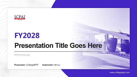 ICFAI University, Jaipur Academic Presentation/Research Findings Report PPT Template