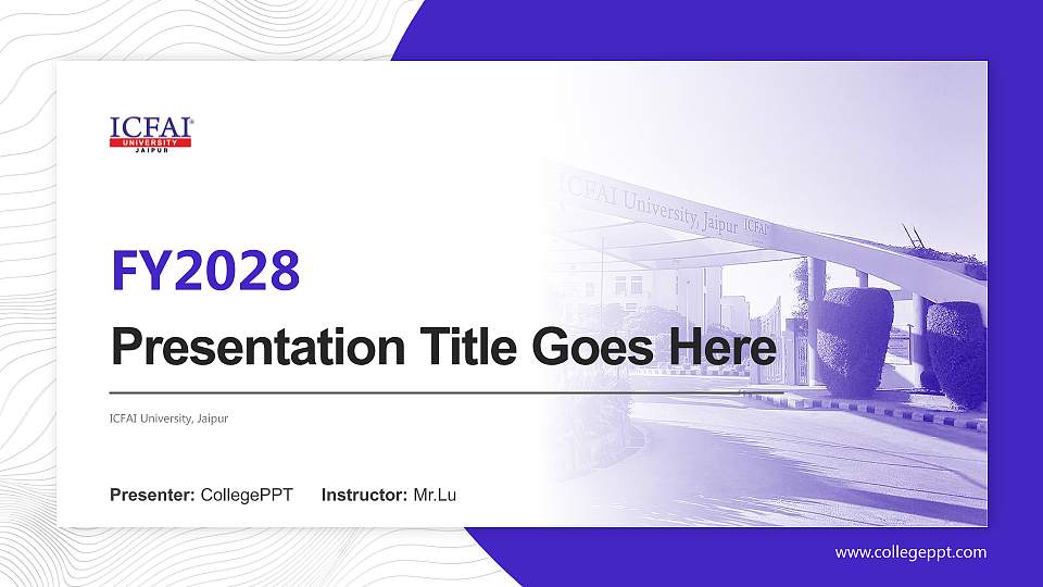 ICFAI University, Jaipur Academic Presentation/Research Findings Report PPT Template16:9 ratio PPT effect preview image