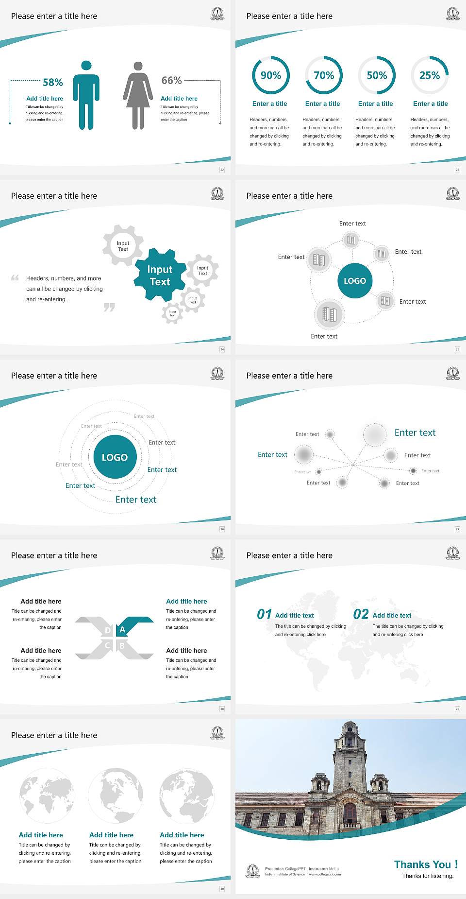 Indian Institute of Science Course/Courseware Creation PPT Template4:3 ratio PPT effect preview image4