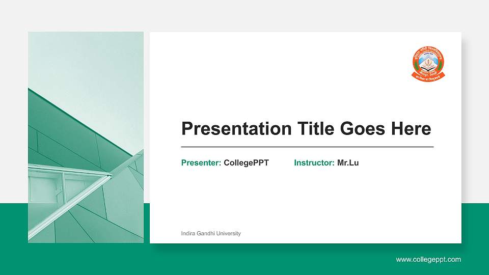 Indira Gandhi University General Purpose PPT Template16:9 ratio PPT effect preview image