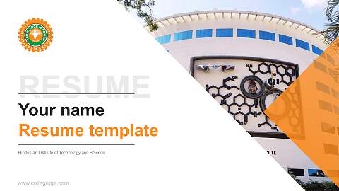 Hindustan Institute of Technology and Science Resume PPT Template