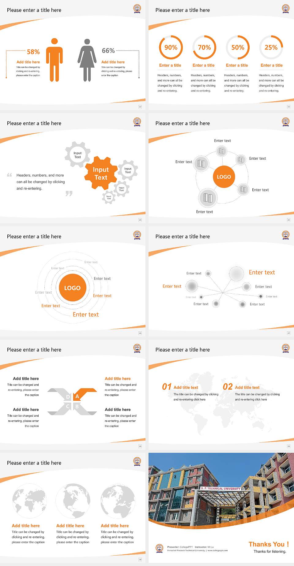 Himachal Pradesh Technical University Course/Courseware Creation PPT Template4:3 ratio PPT effect preview image4